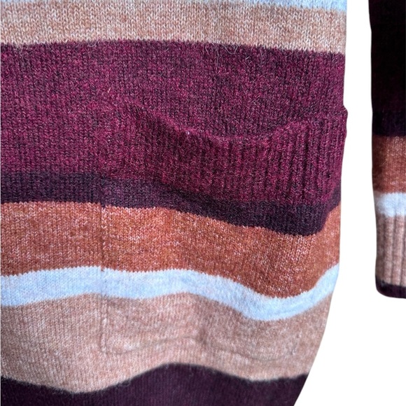Time and True Women's Medium Red, Rust, Cream Colored Striped Open Cardi… - Picture 3 of 6